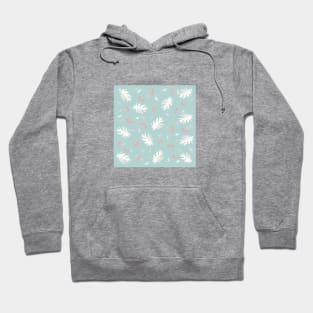 Palms Pattern aquamarine, blue, green, leaves, tropical , fall TeePublic Hoodie